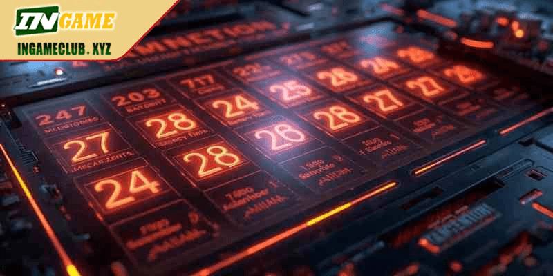 Online lotto ticket number selection interface