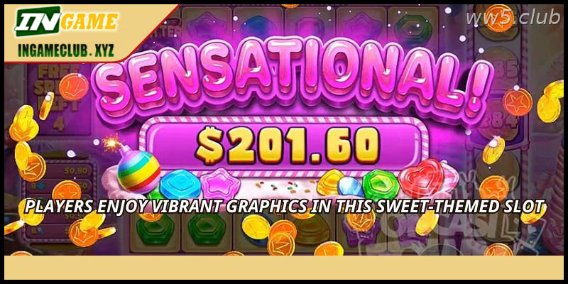 Players enjoy vibrant graphics in this sweet-themed slot